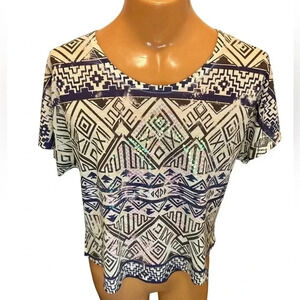 Wrangler Women’s Top Aztec Design with Sequins Size XXL. EUC